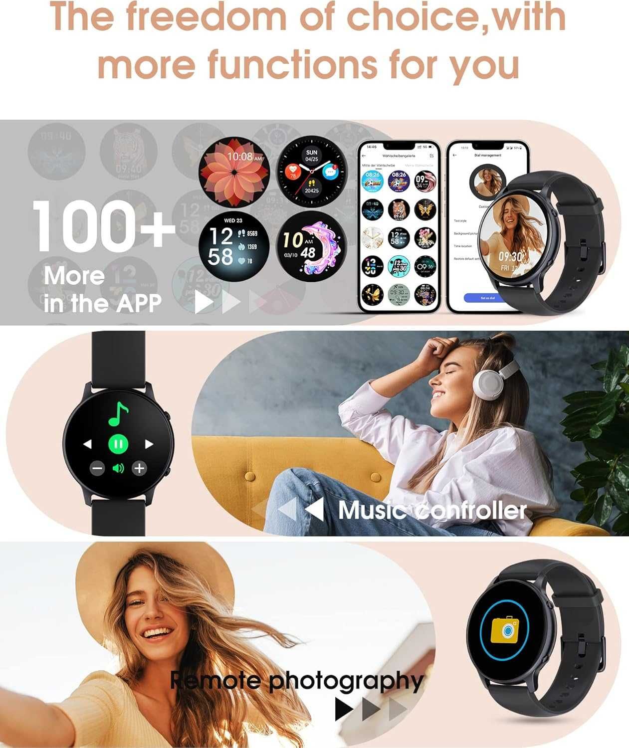 Tuyoma LW36 Smartwatch IP68 Oksymetr pulsometr połączenia polski