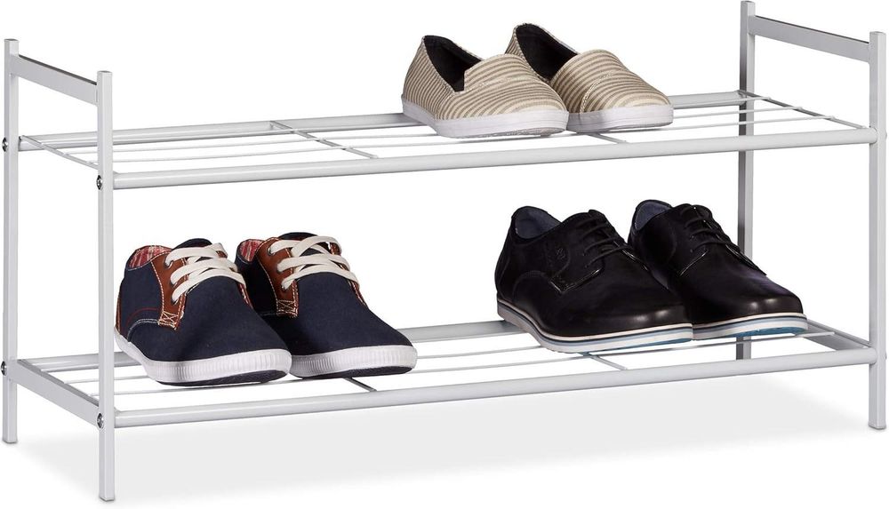 Relaxdays Regał na buty SANDRA, 2 poziomy, na 6 par butów,