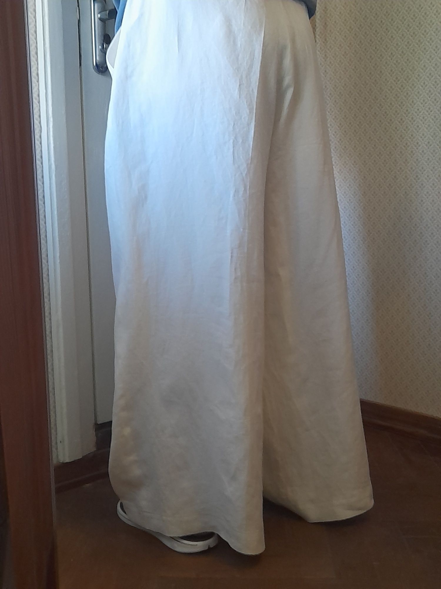 Лен. Брюки палаццо. р.4xl