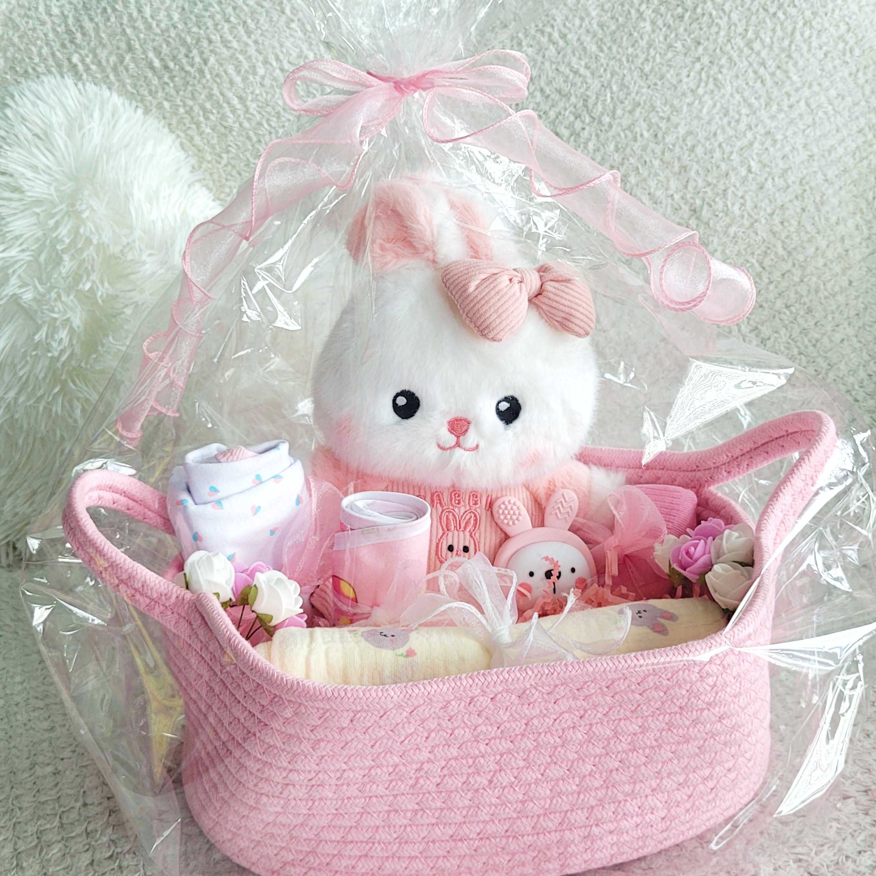 Kosz prezentowy na baby shower / chrzest prezent dla mamy i noworodka