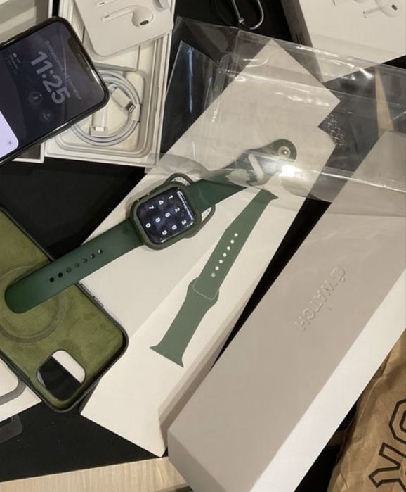 apple watch series 7 gps 45mm green aluminum