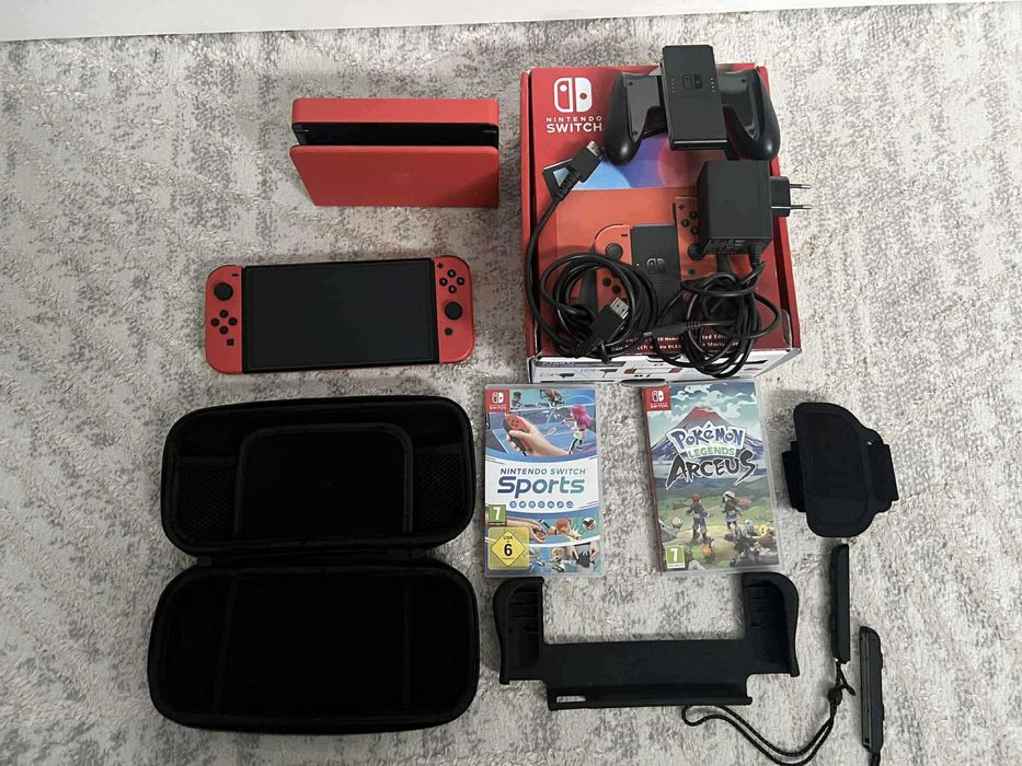Nintendo switch OLED Limited Mario Edition super zestaw 3 gry  zamiana