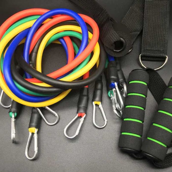 Gumy oporowe do ćwiczeń 5 sztuk o różnym oporze + gratis