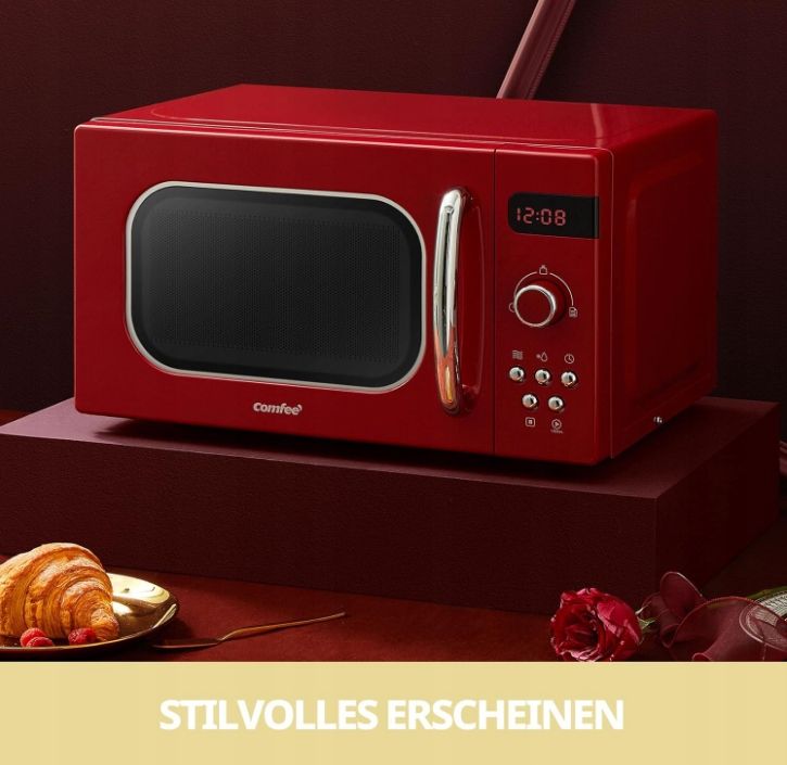 Kuchenka mikrofalowa comfee cmsro 20di rd retro 20L 800 W USZKODZONY