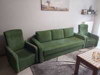 Sofa kanapa rozkładana łóżko z funkcją spania + 2 fotele praw jak Nowa