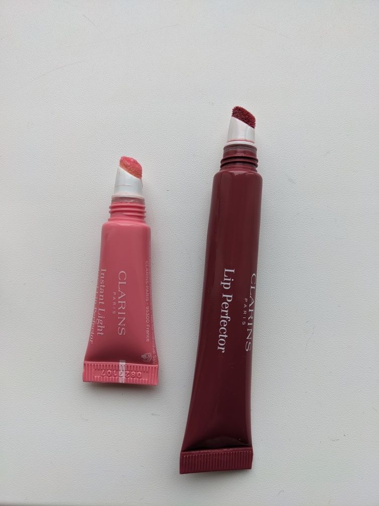 Clarins Lip Perfector Intense17 та eclat minute 01 блиск