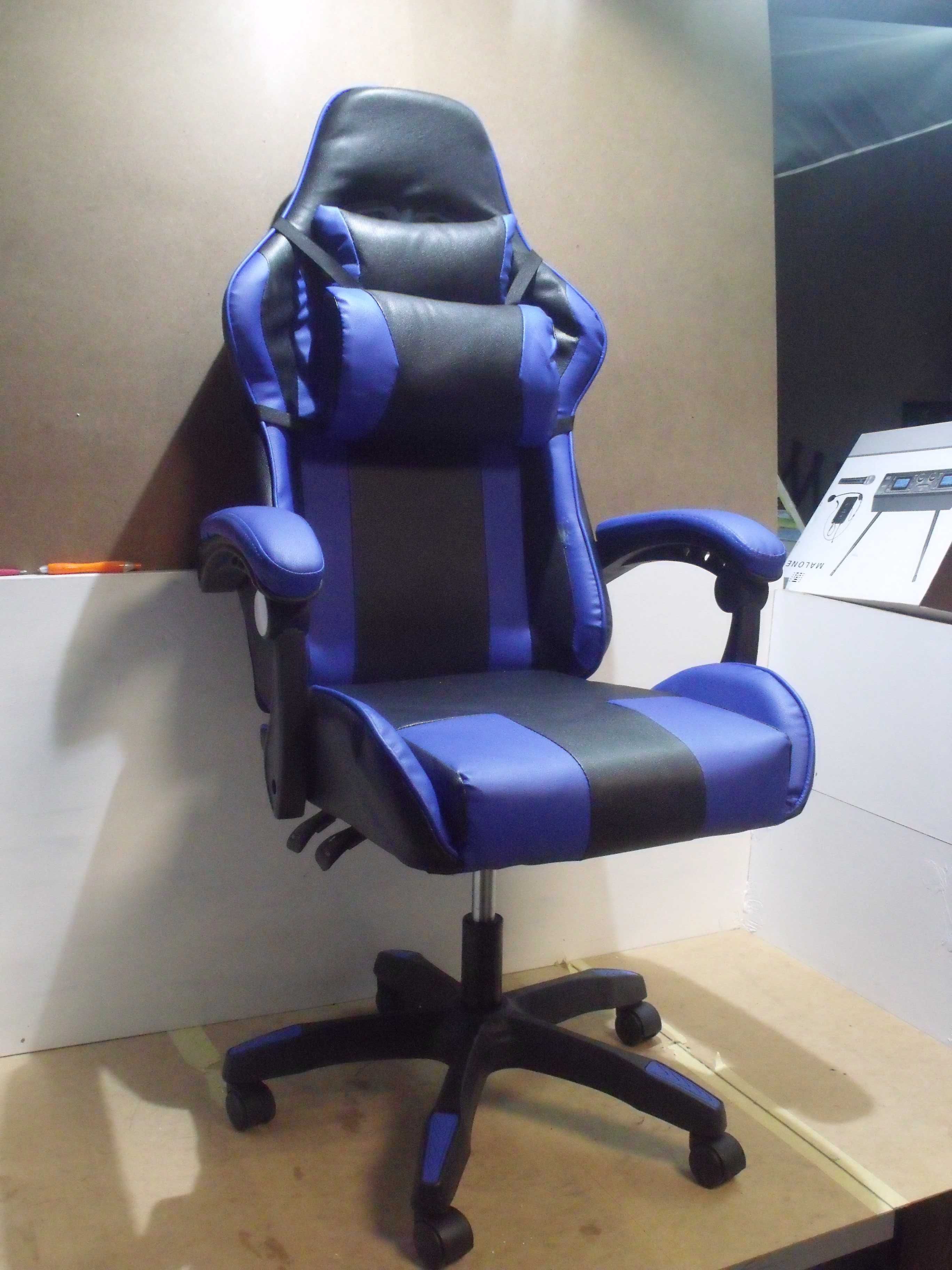 Fotel obrotowy gamingowy krzesło biurowe do gier Baroni niebieskie