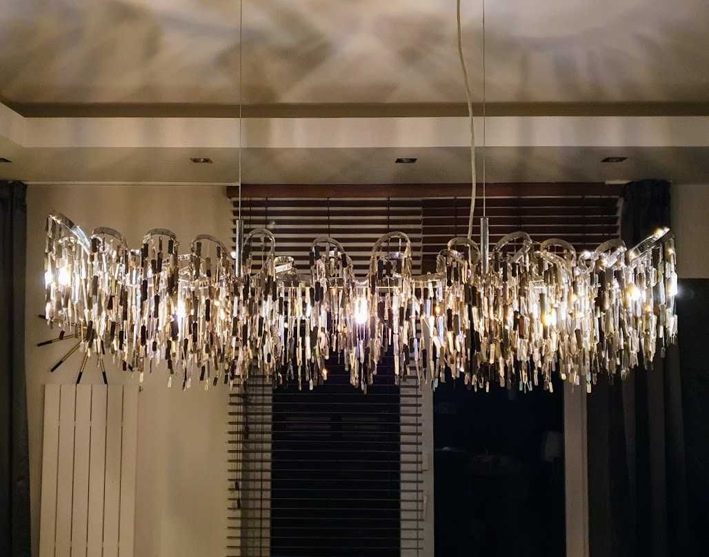 Żyrandol metalowy - lampa - salon jadalnia - design nowoczesny glamour