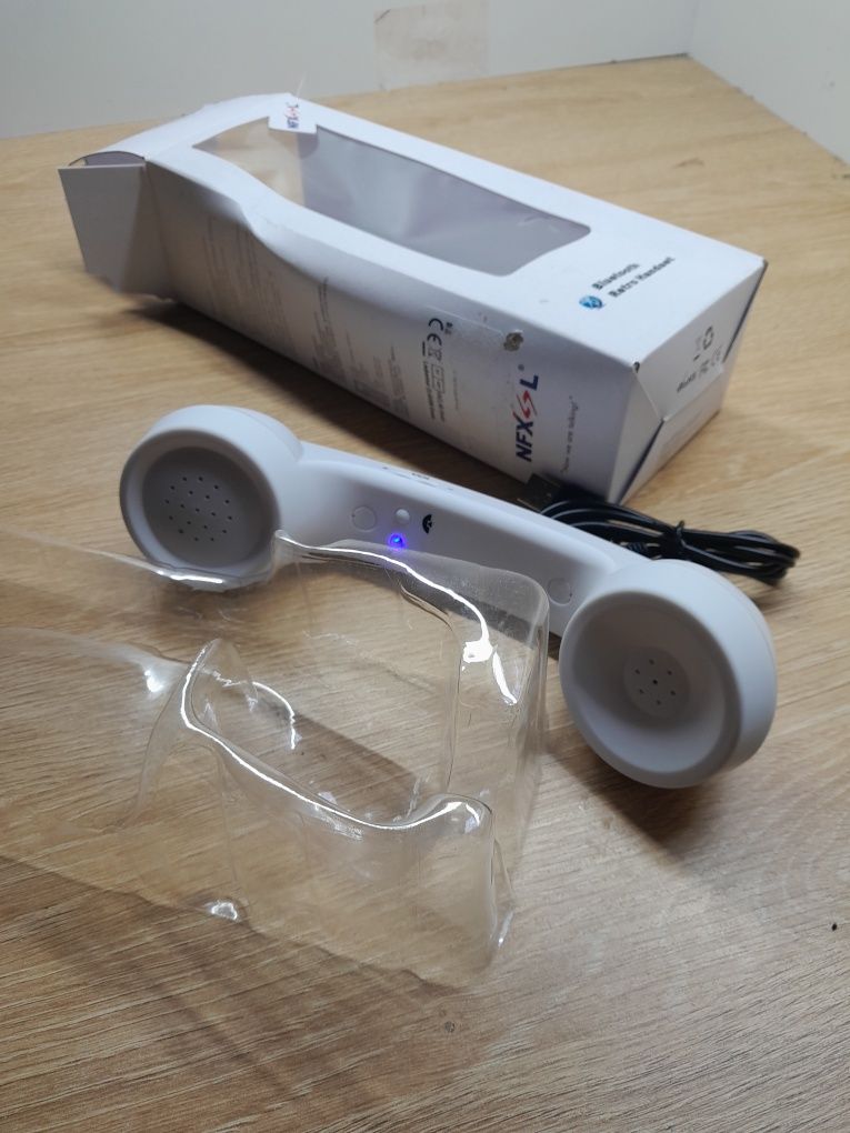 Słuchawka telefonu retro biała bluetooth nfxsl