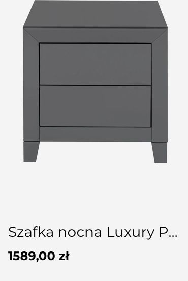 Kare design szafka nocna glamour lustro grafitowe luxury push komoda