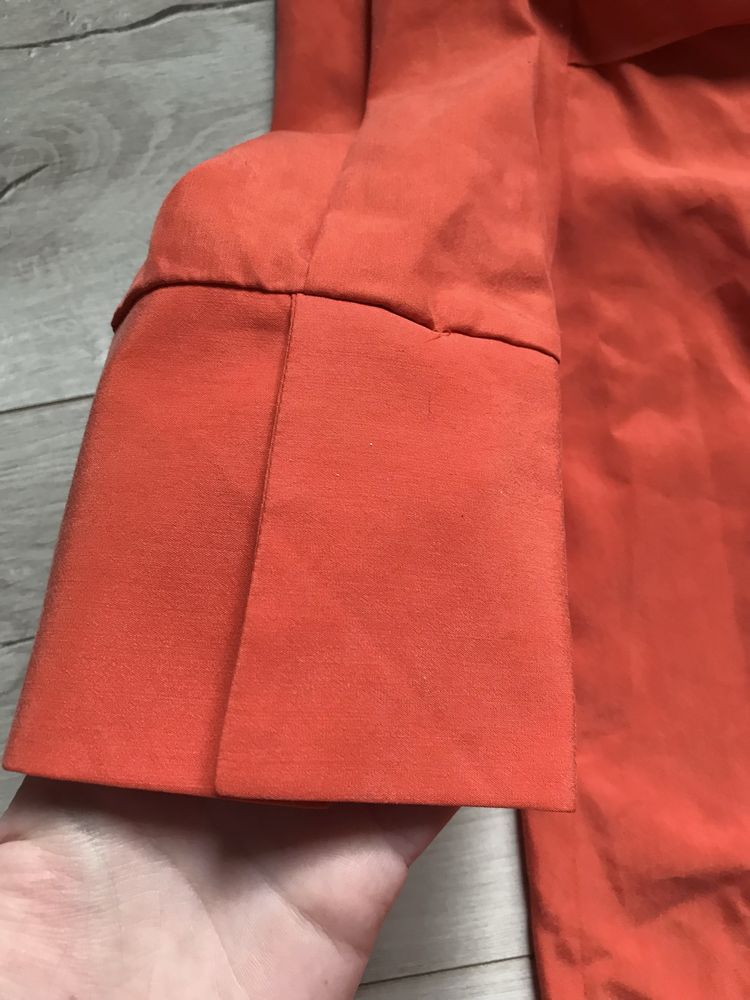 Оранжевое платье рубашка миди с запахом завязкой спереди fw bridge f&f