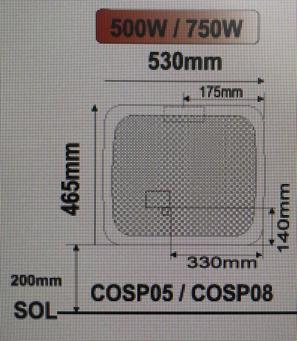 Radiador elétrico de parede 750W