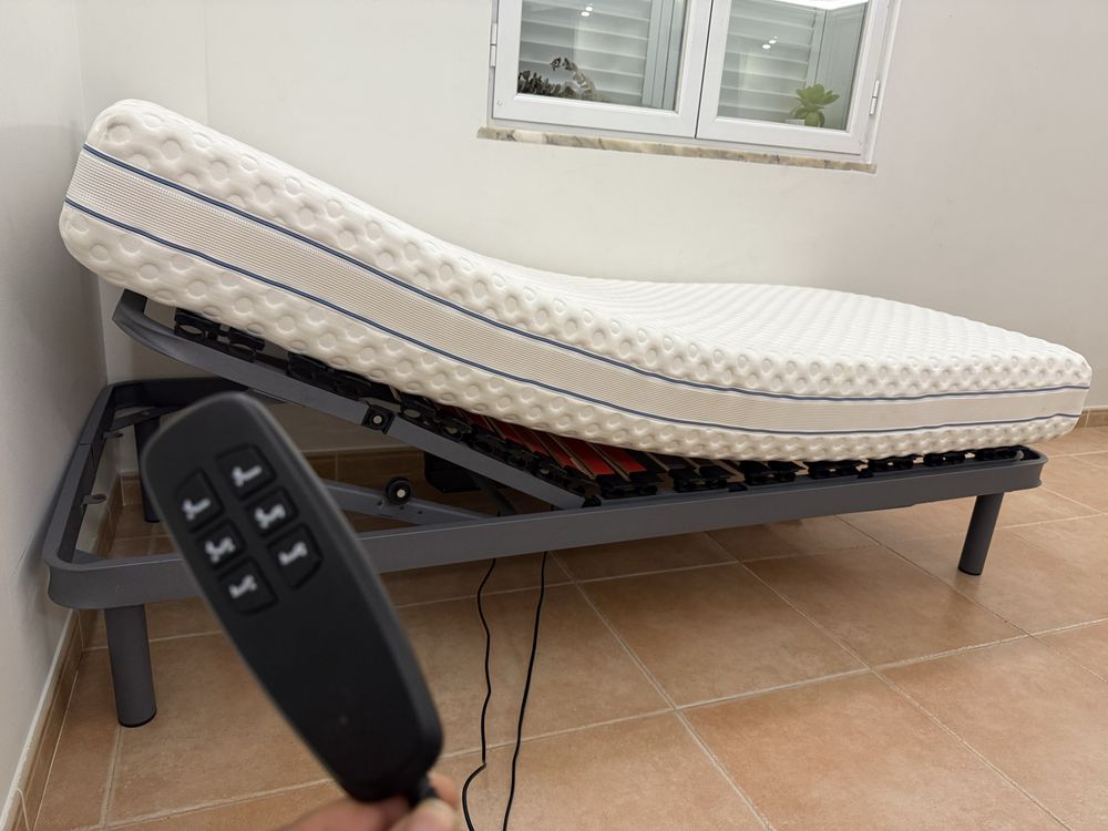 Somier Cama ortopedica eletrica com colchão visco