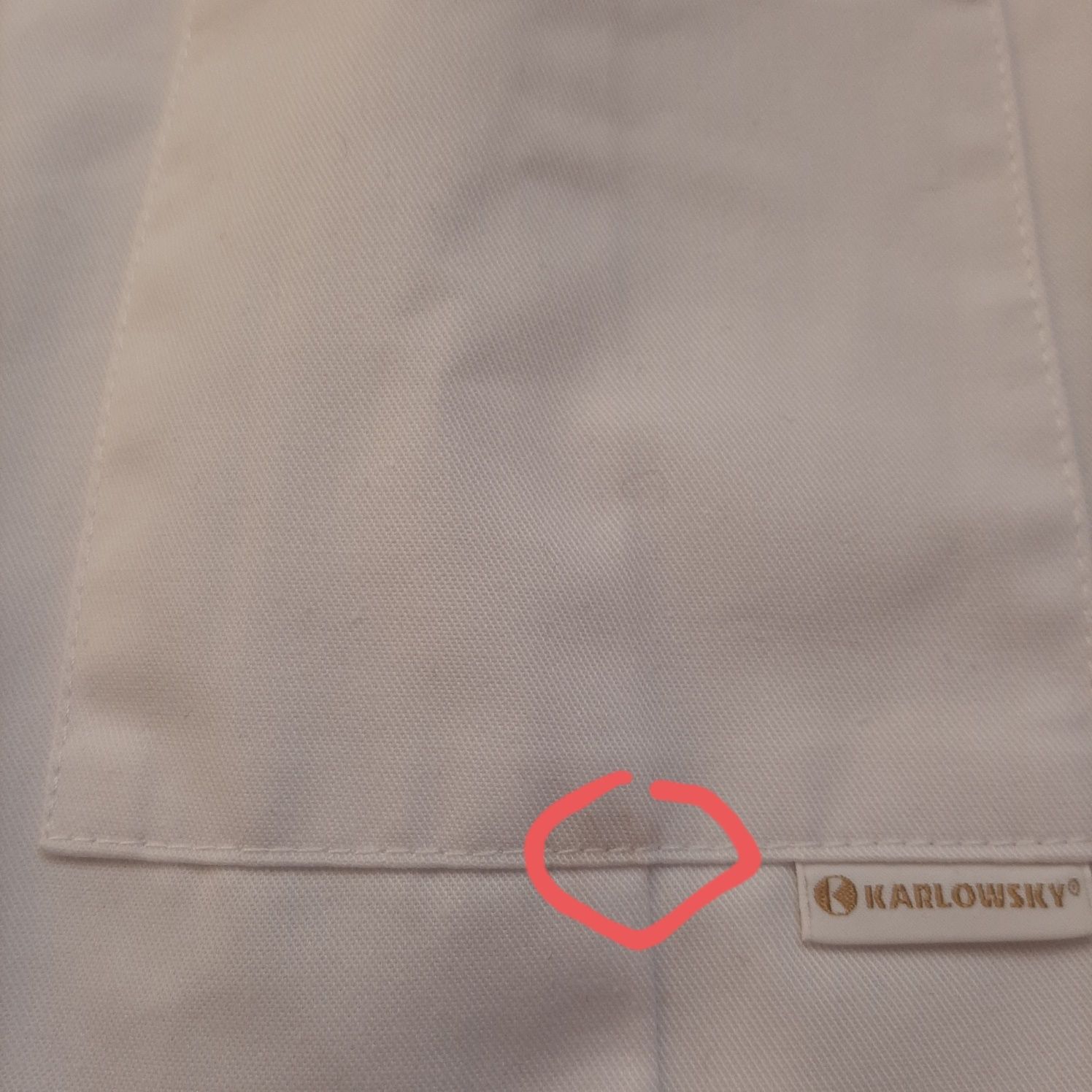 Fartuch biały zapinany długi bawełna