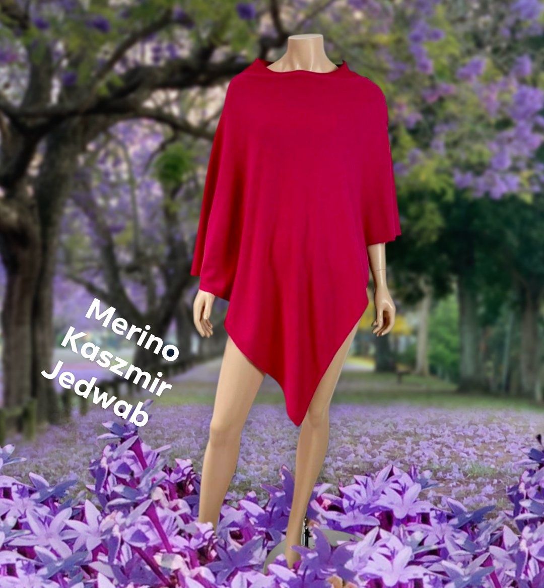 No name ponczo damskie kaszmir merino jedwab
30%Kaszmir 
60%wełna Meri