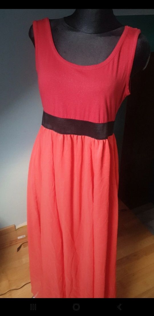 Vero moda xl l sukienka tumbr maxi wesele ciąża