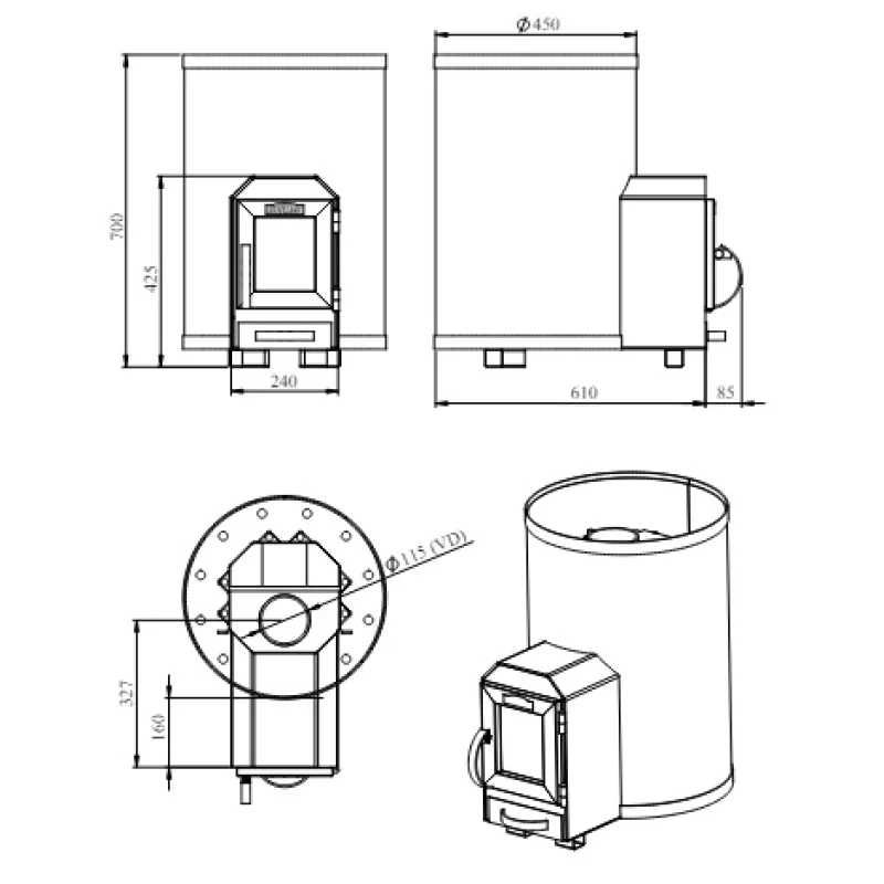 Zestaw do sauny na drewno Stoveman 13R-LS + 100kg kamienia