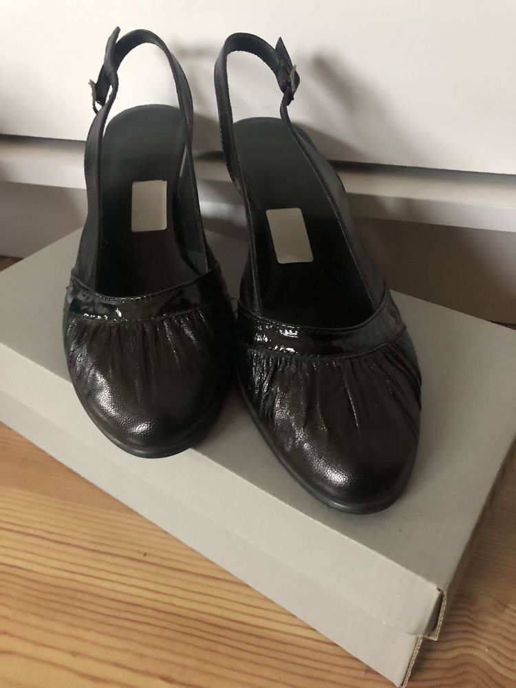 Buty czółenka damskie czarne skóra naturalna skórzane 36 j nowe Dantex