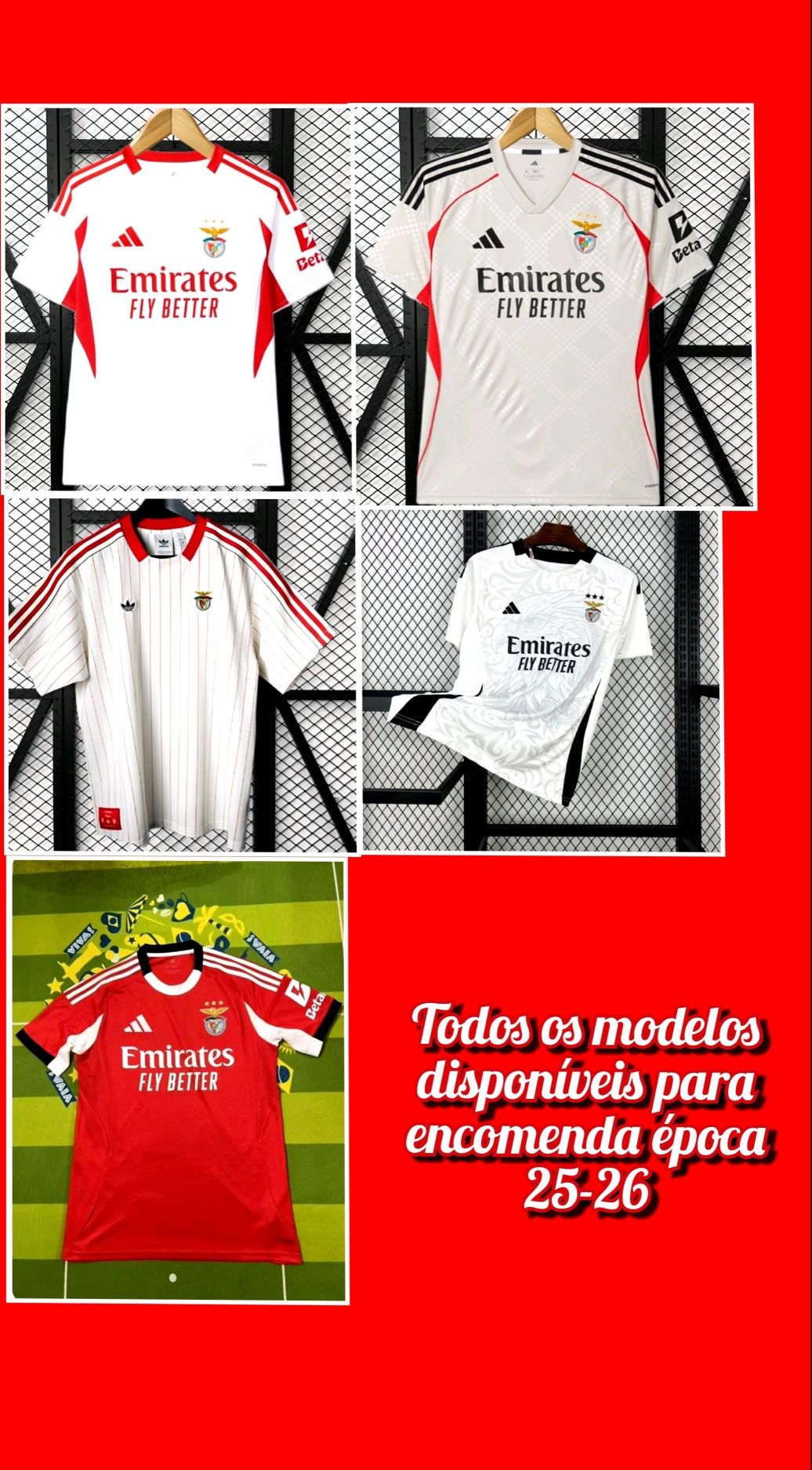 Camisolas de clubes Portugueses clubes estrangeiros  e seleções