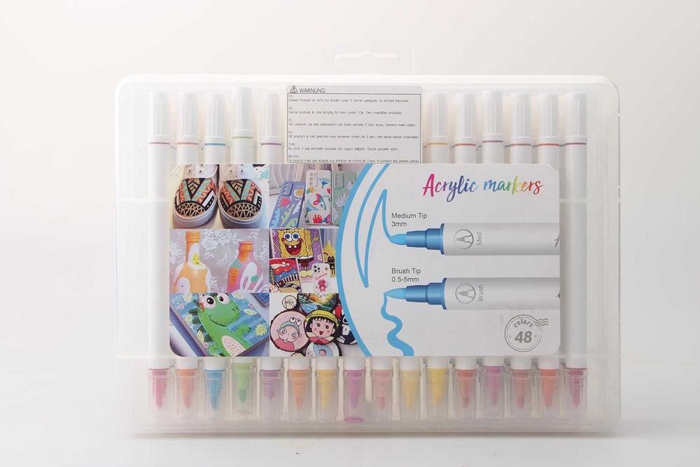 Pisaki akrylowe do malowania kamieni, wodoodporne, z podwójną końcówką