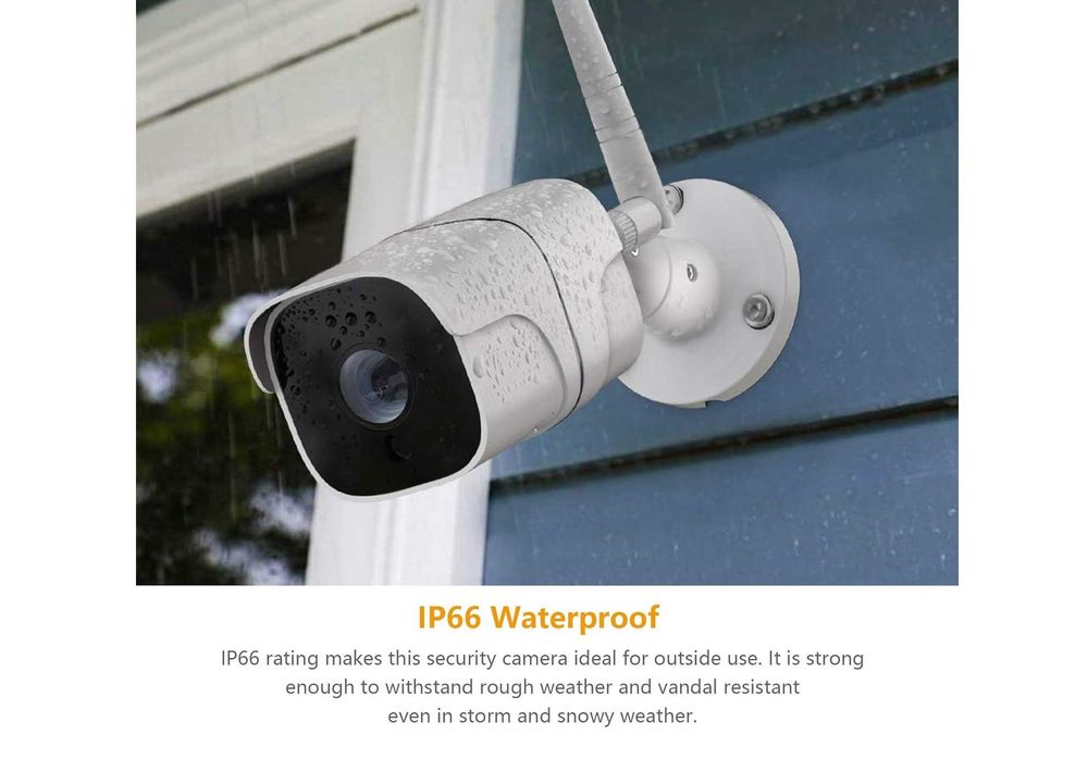 Наружная камера наблюдения 1080p, WiFi Ethernet, питание 12V, алюминий