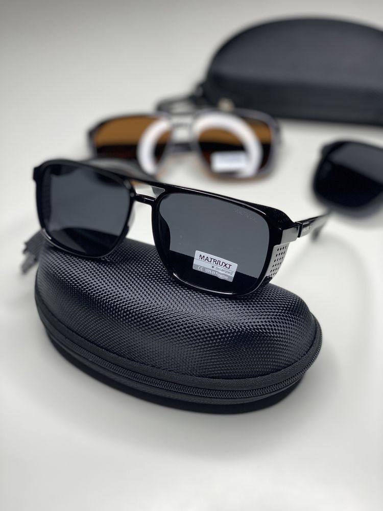 Мужские солнцезащитные очки Polaroid Matrix квадратные с Шторками