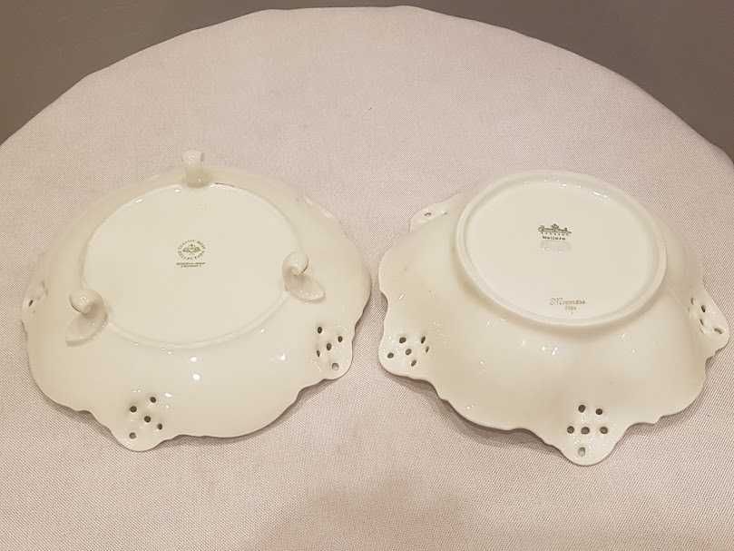 Patera na nogach oraz misa "Moliere Moosrose", porcelana Rosenthal