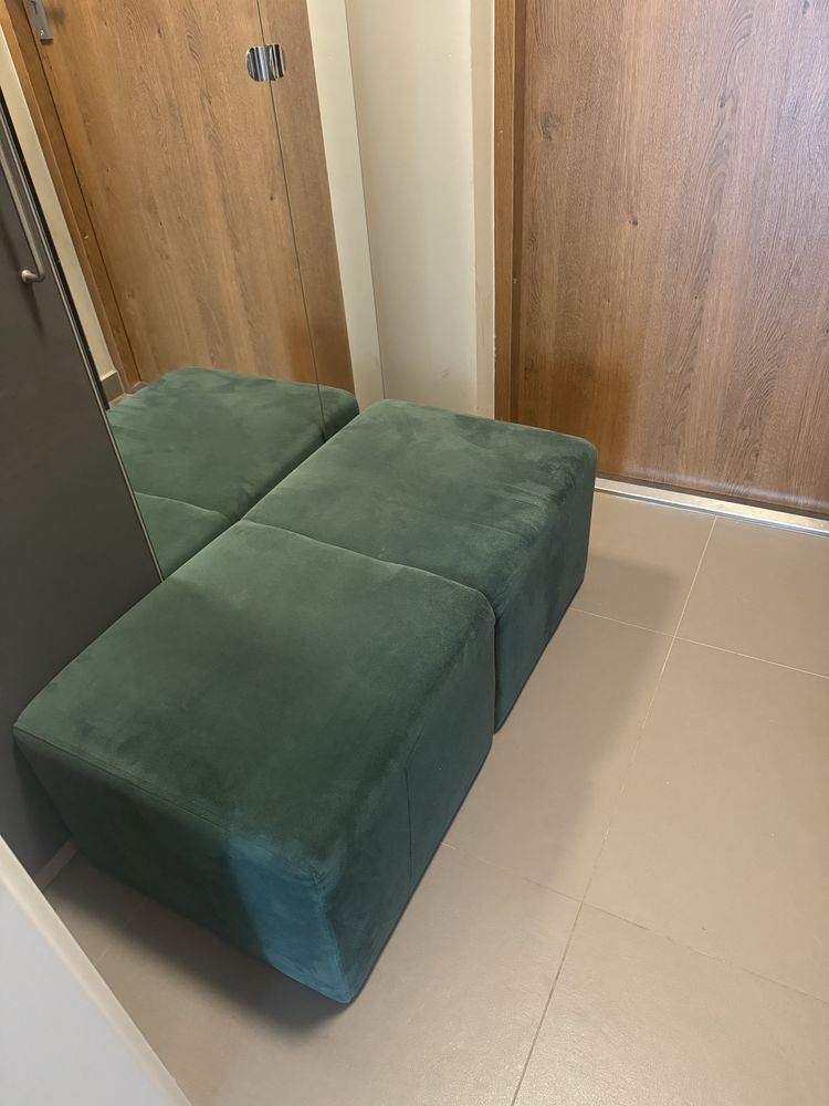 Puf pufa velvet butelkowa zielen
