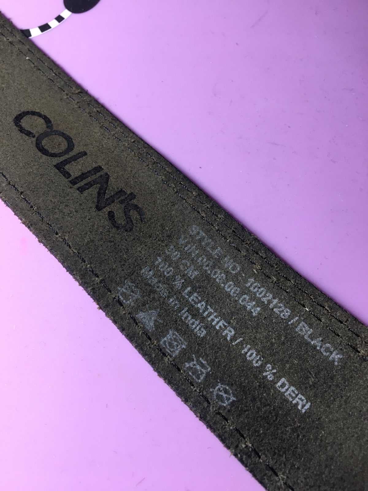 Черный мужской кожаный ремень Colin's 90 см