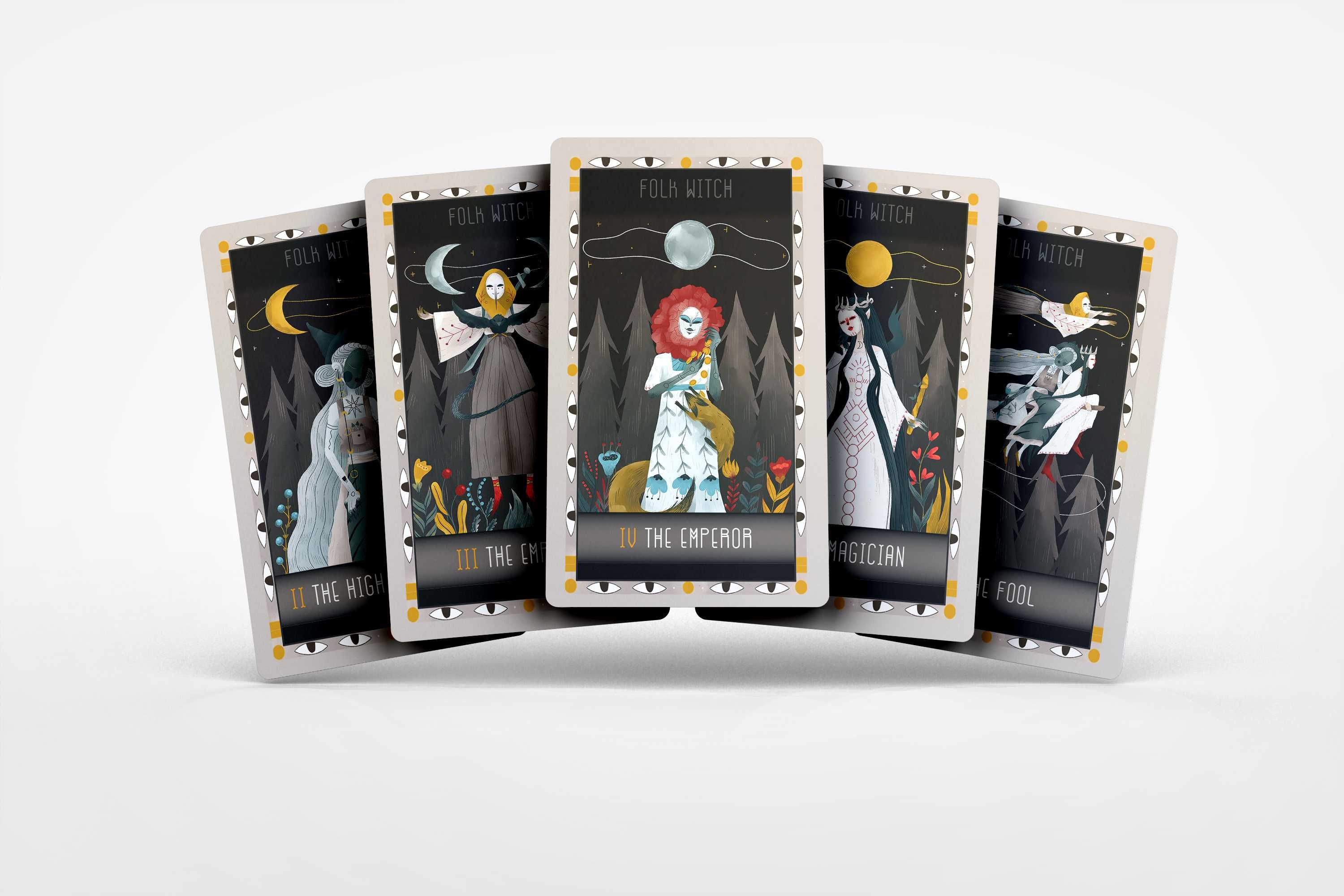 Witch Folk Tarot  Baralho cartas de tarô vintage Novo 78 cartas jogos