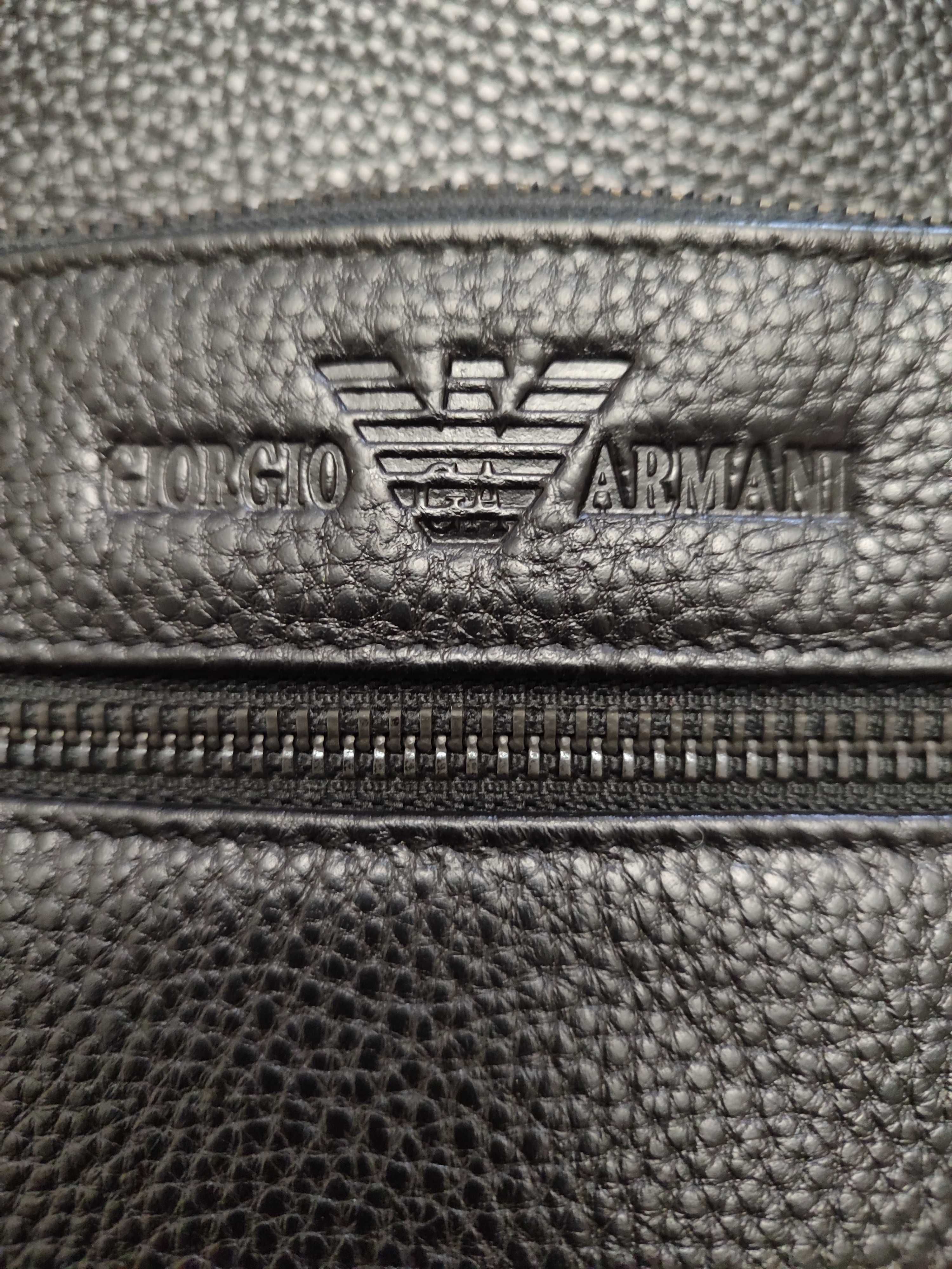 Мужской кожаный портфель Giorgio Armani
