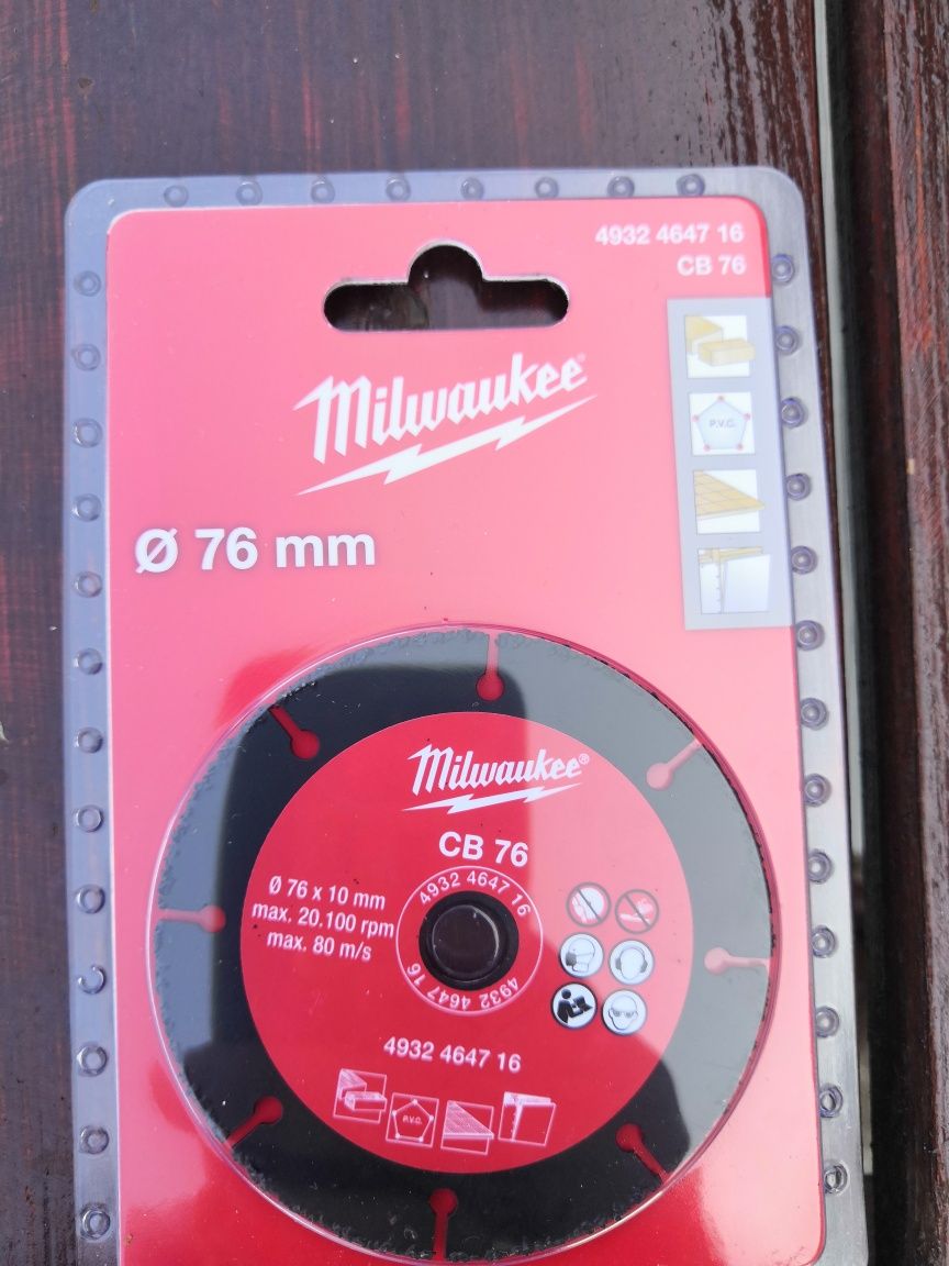 Milwaukee cb 76 tarcze do szlifierki kompaktowej 12v. 10mm