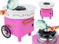 Maszynka do waty cukrowej różowa retro dla dzieci domowa mała pink