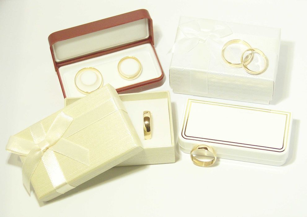 Złote Obrączki 333 Para 2szt 3mm Półokrągłe Grawer Gratis