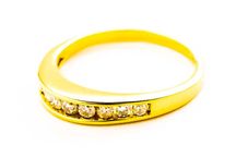 Lśniący Złoty Pierścionek z Diamentami - 14K 2,98g - DIAMENTY - Kraków