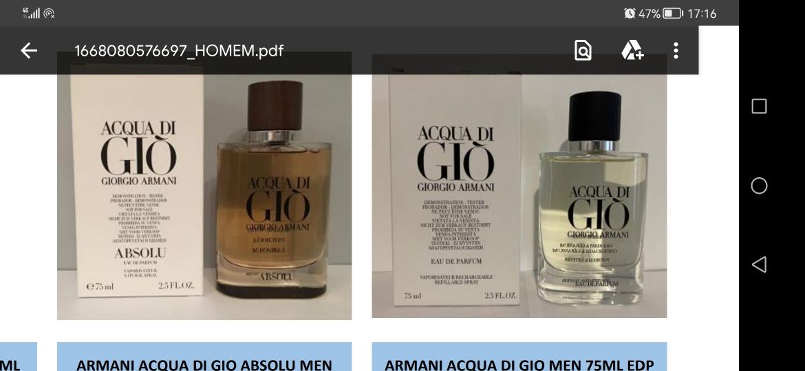 Perfumes novos em caixa 50 % desconto