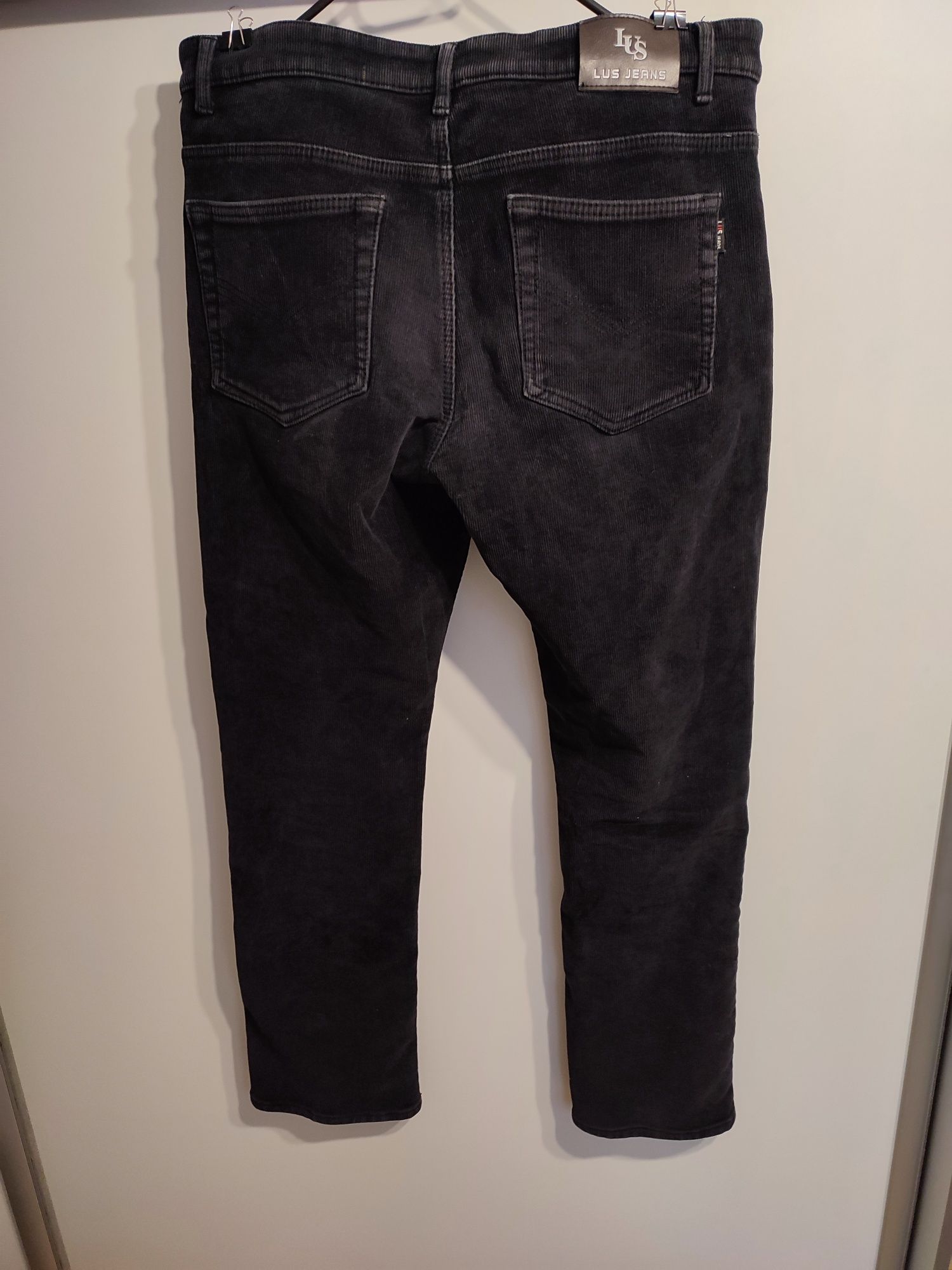 Sztruksy spodnie Lus Jeans czarne/sprane czarne 37