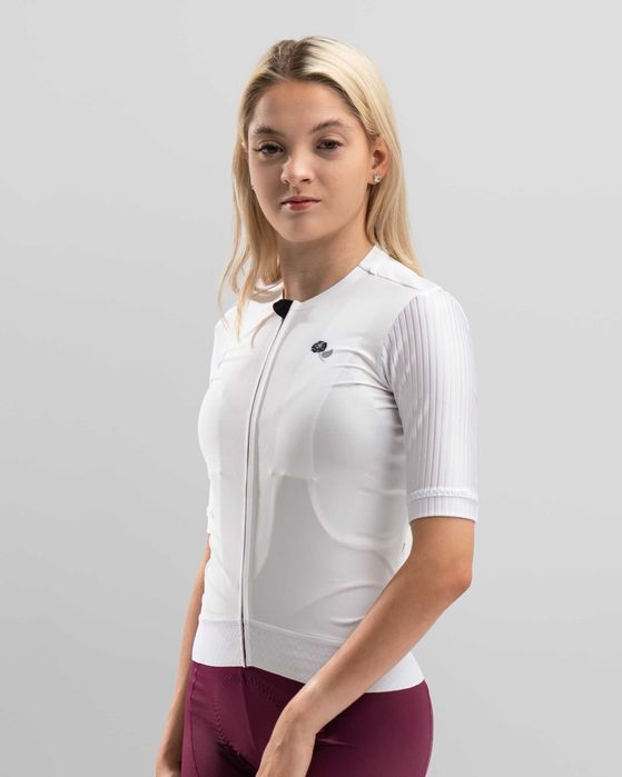 Damska koszulka kolarska White - Velodie