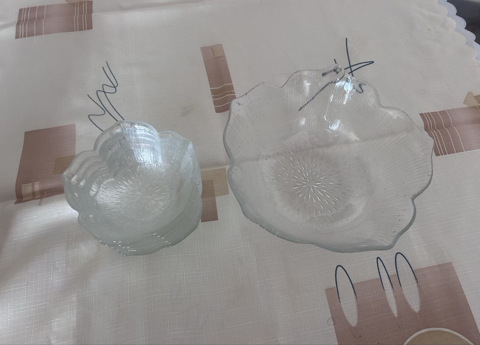 Conjunto de sobremesa de vidro