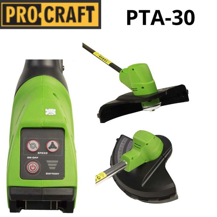 Аккумуляторный триммер Procraft PTA24/2 РТА30 аккумулятор 4A и зарядка