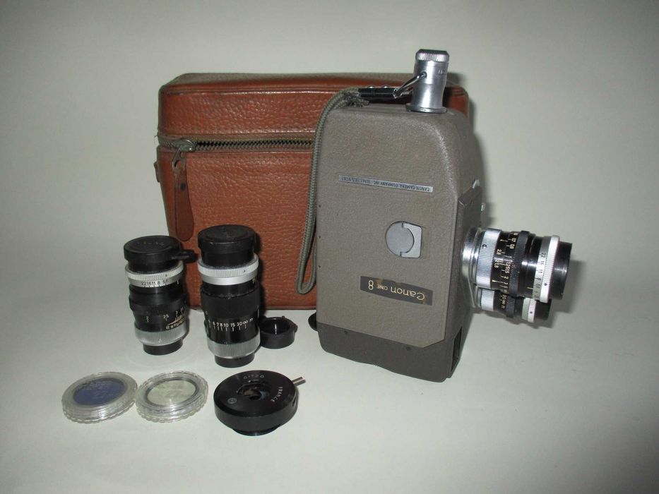 Câmara de filmar Canon Cine 8 T vintage 4 objectivas 1956
