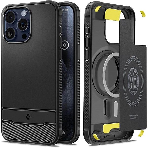 Spigen Rugged Armor Mag Magsafe Iphone 15 Pro Max Matte Black