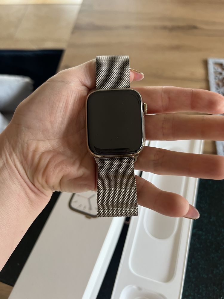 Apple watch 7 cellular , stal mediloanska,szklo szafirowe