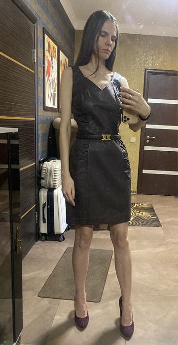 Сукня натуральна шкіра шоколад