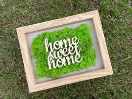 Obraz z chrobotka - Home sweet home