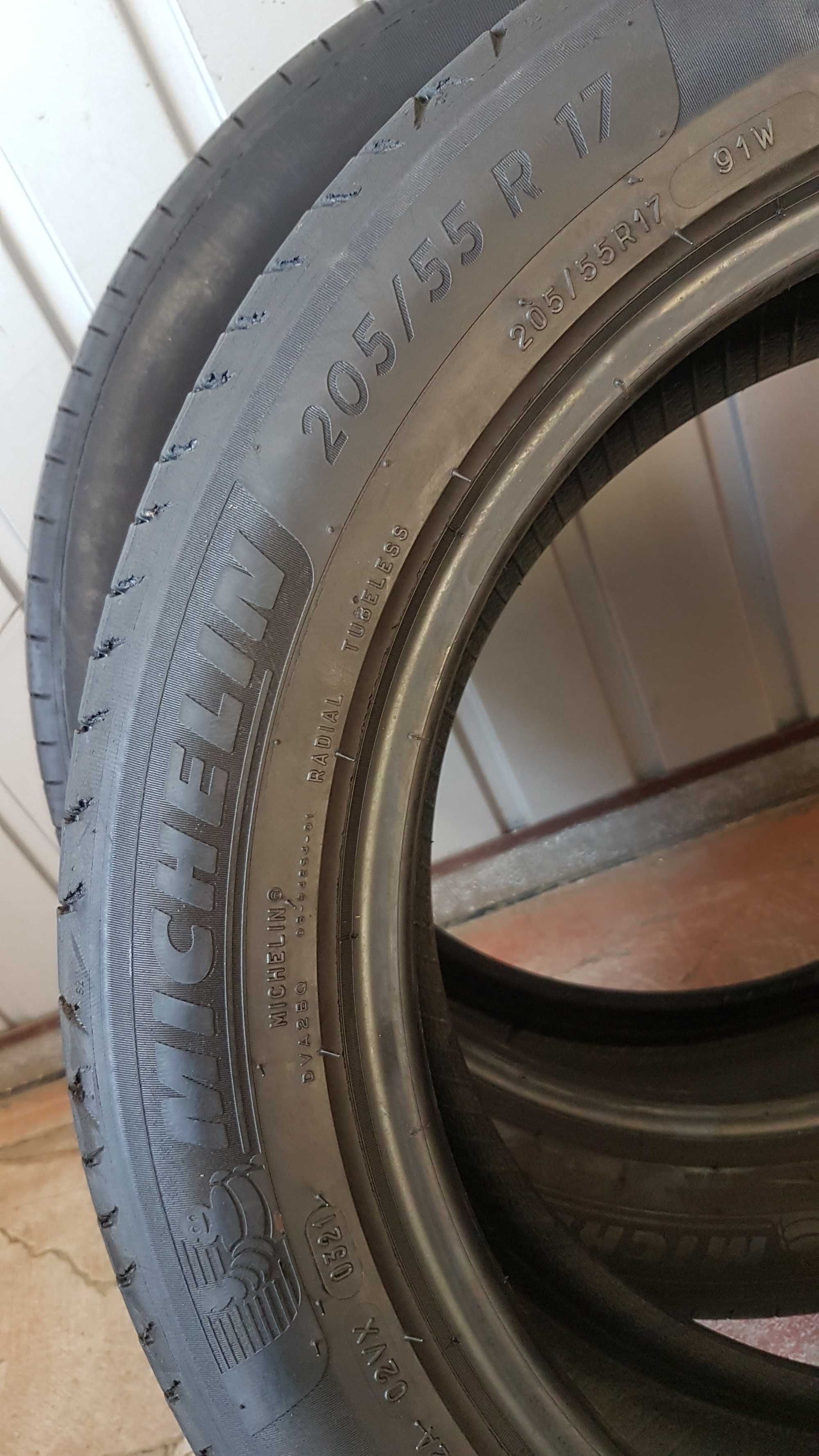 Opony Letnie 205/55 R17 91W  Michelin 6,2mm 2szt. 2021r.Wysyłka gratis