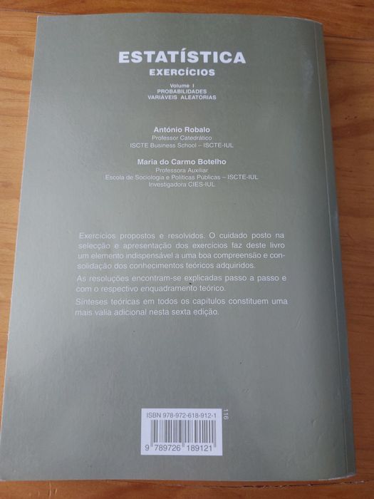 Livro Estatística Exercícios António Robalo
