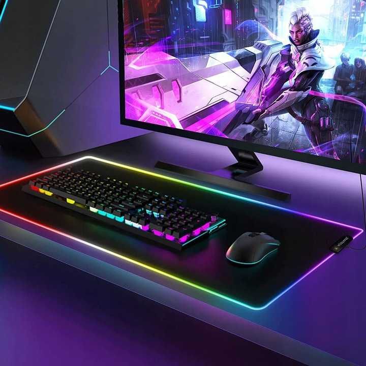 PODŚWIETLANA PODKŁADKA gamingowa pod mysz led xxl