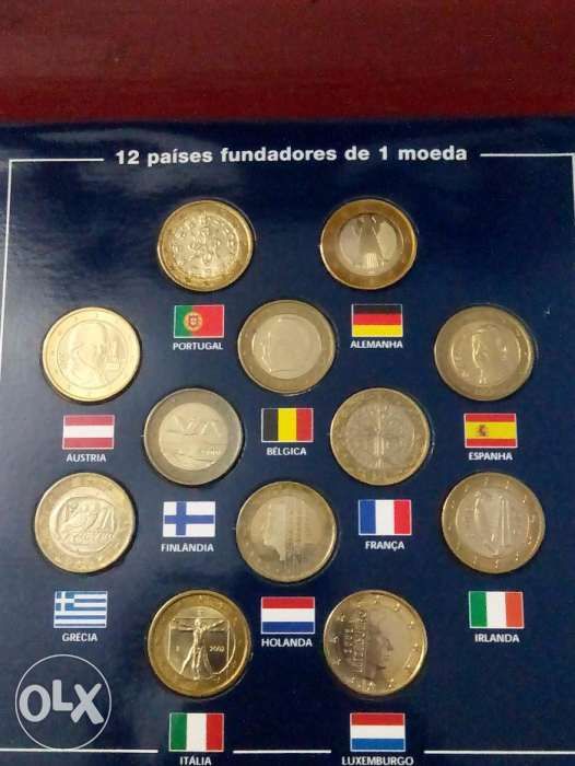 Colecção de moedas de 1 euros de 12 países fundadores