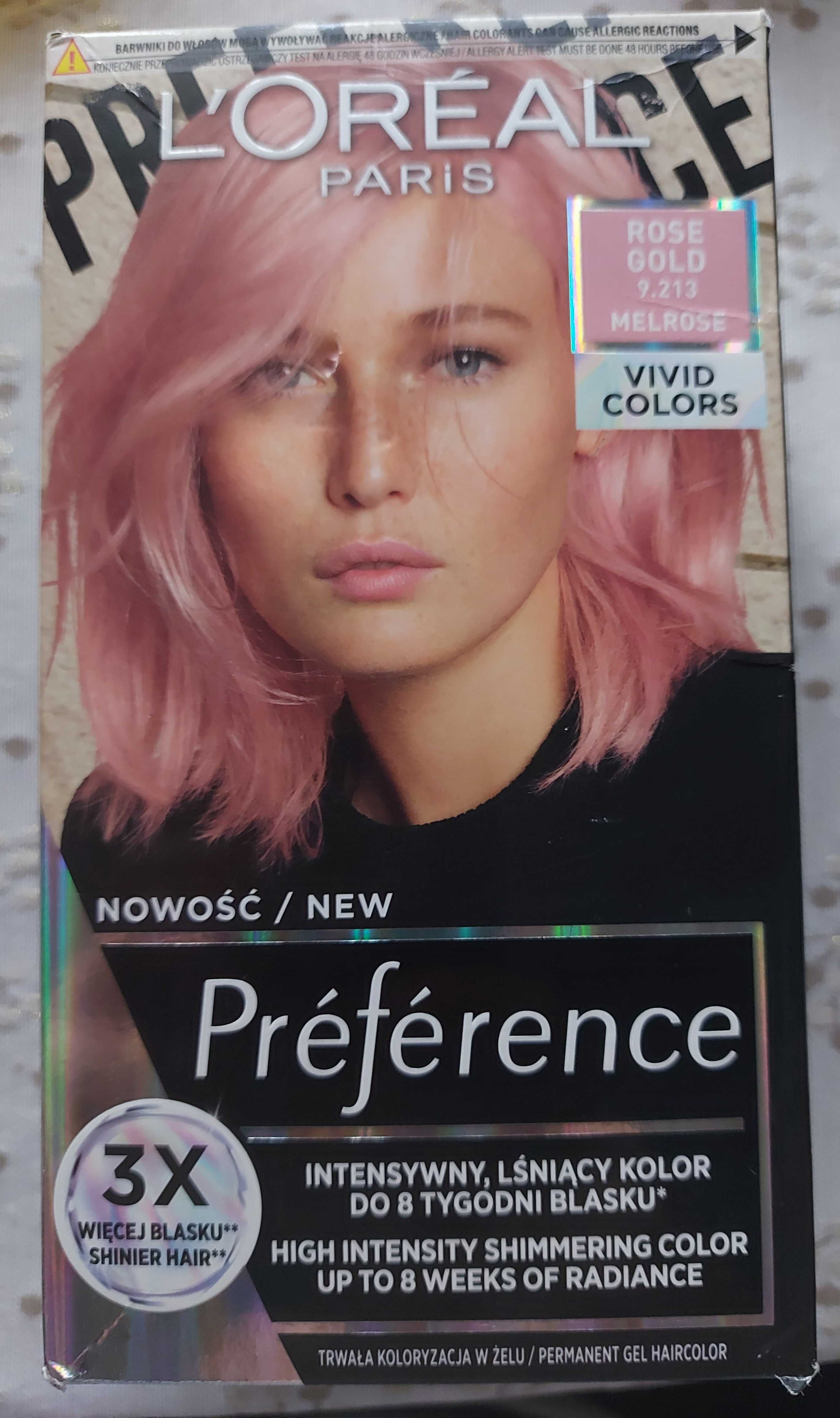 LOREAL PREFERENCE vivid colours farba do włosów 9.213 rose gold2szt